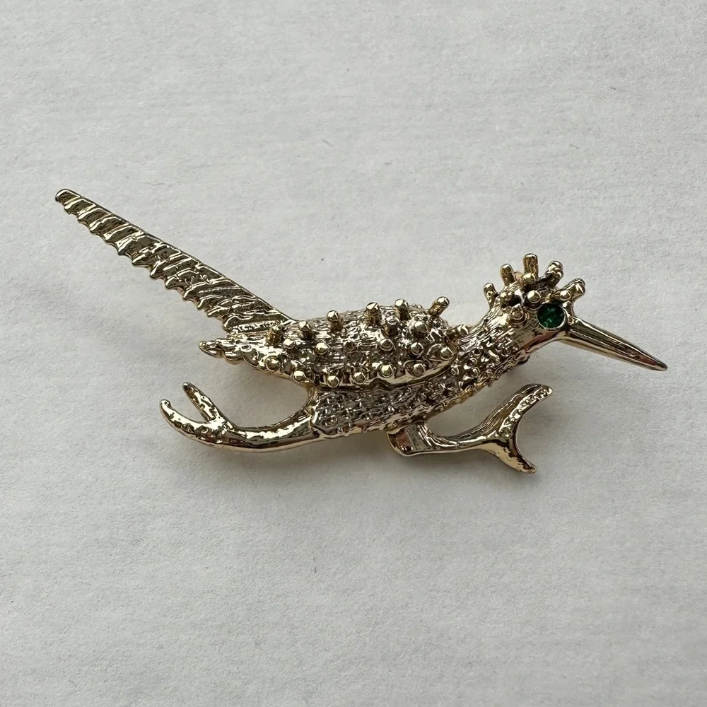 Silver Roadrunner Brooch